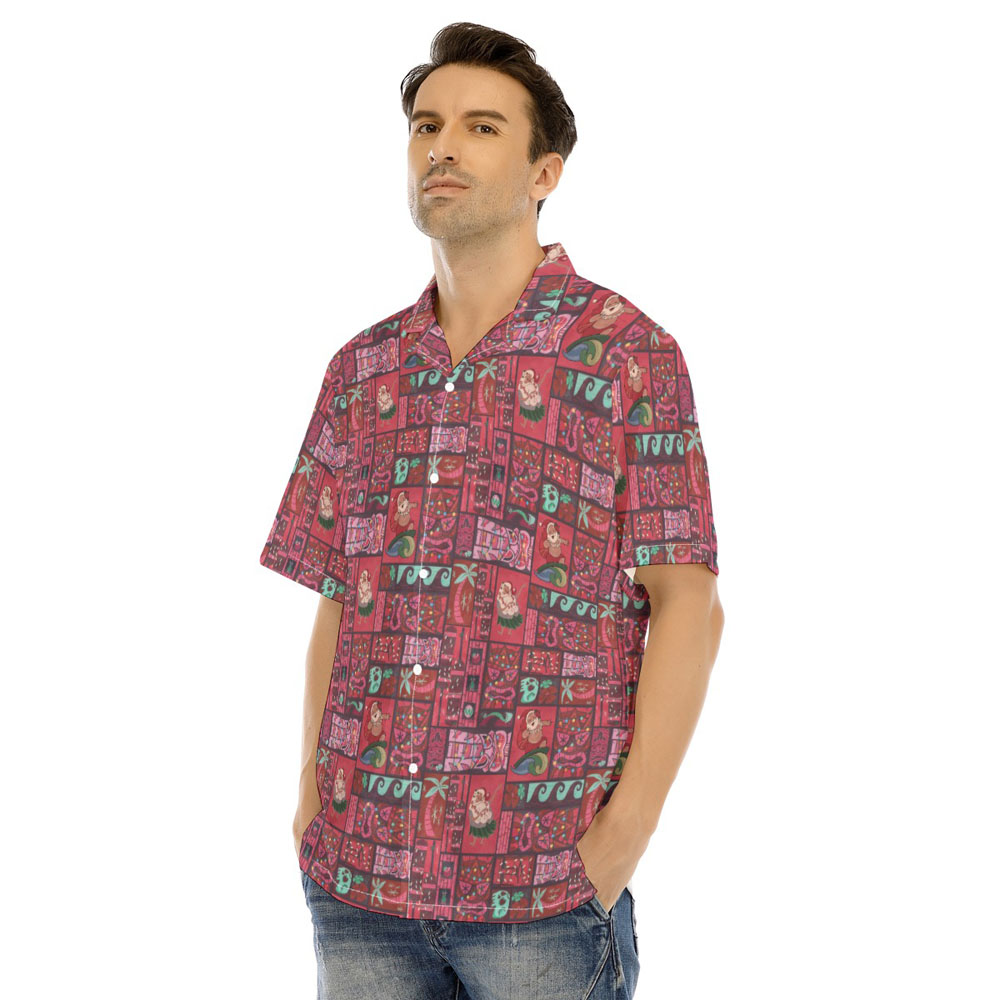 Classic Santa Claus Mele Kalikimaka Red Hawaiian Shirt