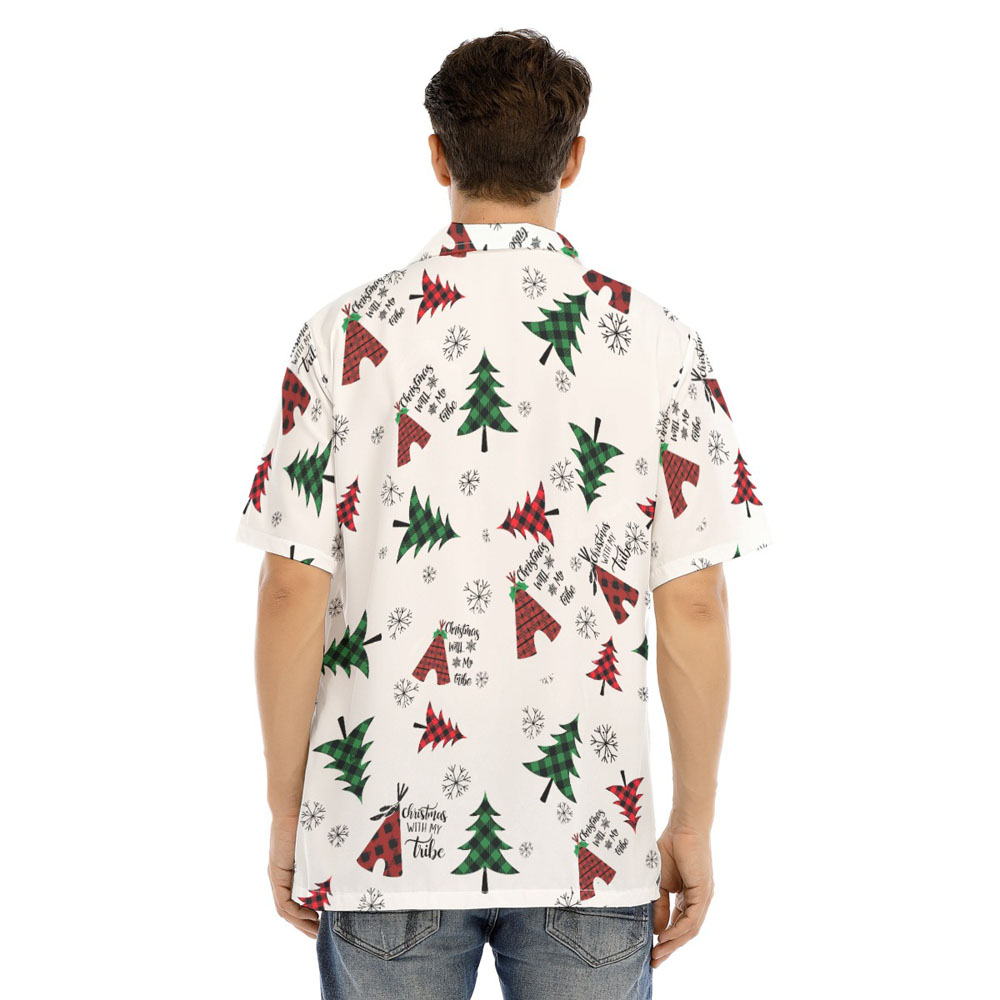 Christmas With My Tribe Buffalo Plaid Hawaiian Shirt