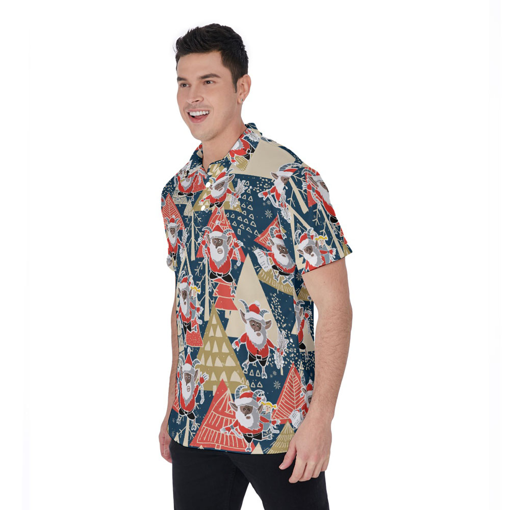 Classic Krampus Christmas Hawaiian Polo Golf Shirt For Men