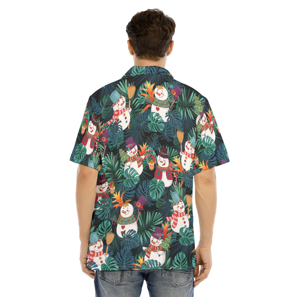 Cute Snowman Christmas Tropical Hawaiian Shirt