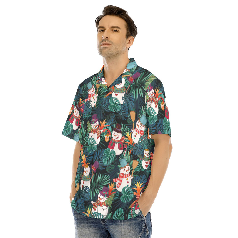 Cute Snowman Christmas Tropical Hawaiian Shirt