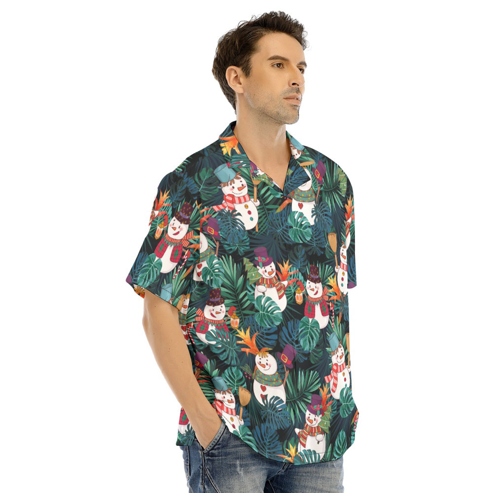 Cute Snowman Christmas Tropical Hawaiian Shirt