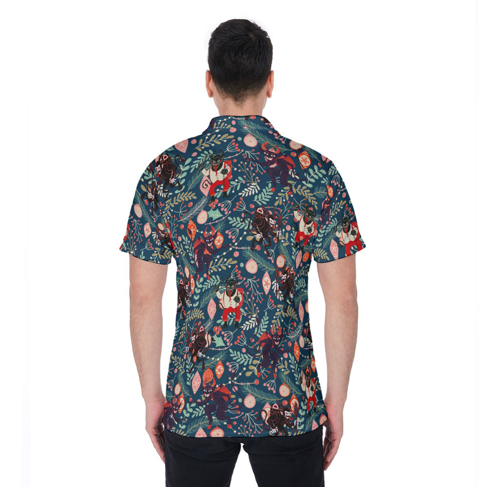 Christmas Krampus Hawaiian Polo Men's Shirt