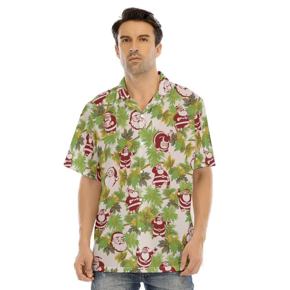 Vintage Santa Claus Tropical Christmas Hawaiian Shirt - variant image 1