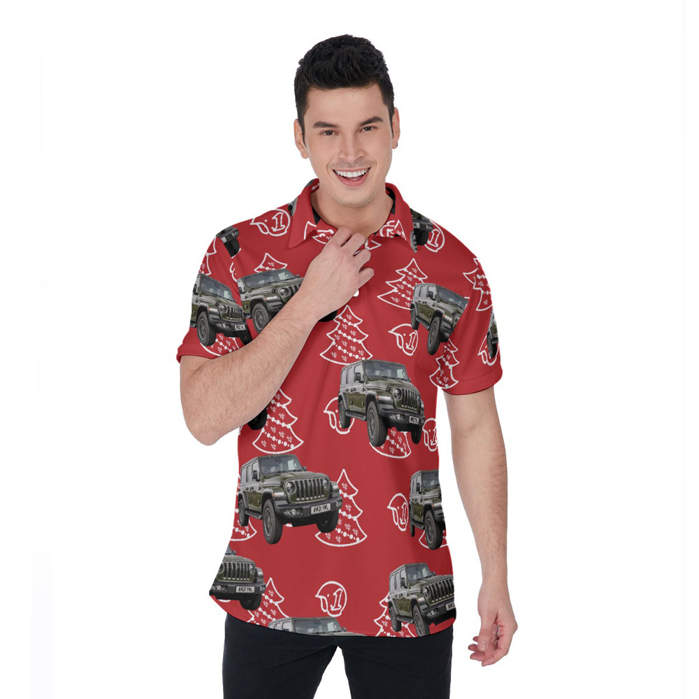 Cool Custom Car Christmas Hawaiian Polo Shirt