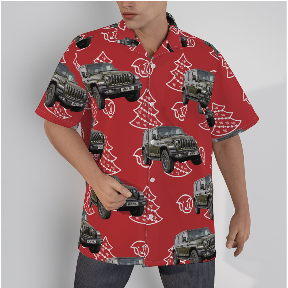 Christmas Custom Car Red Hawaiian Shirt - variant image 1