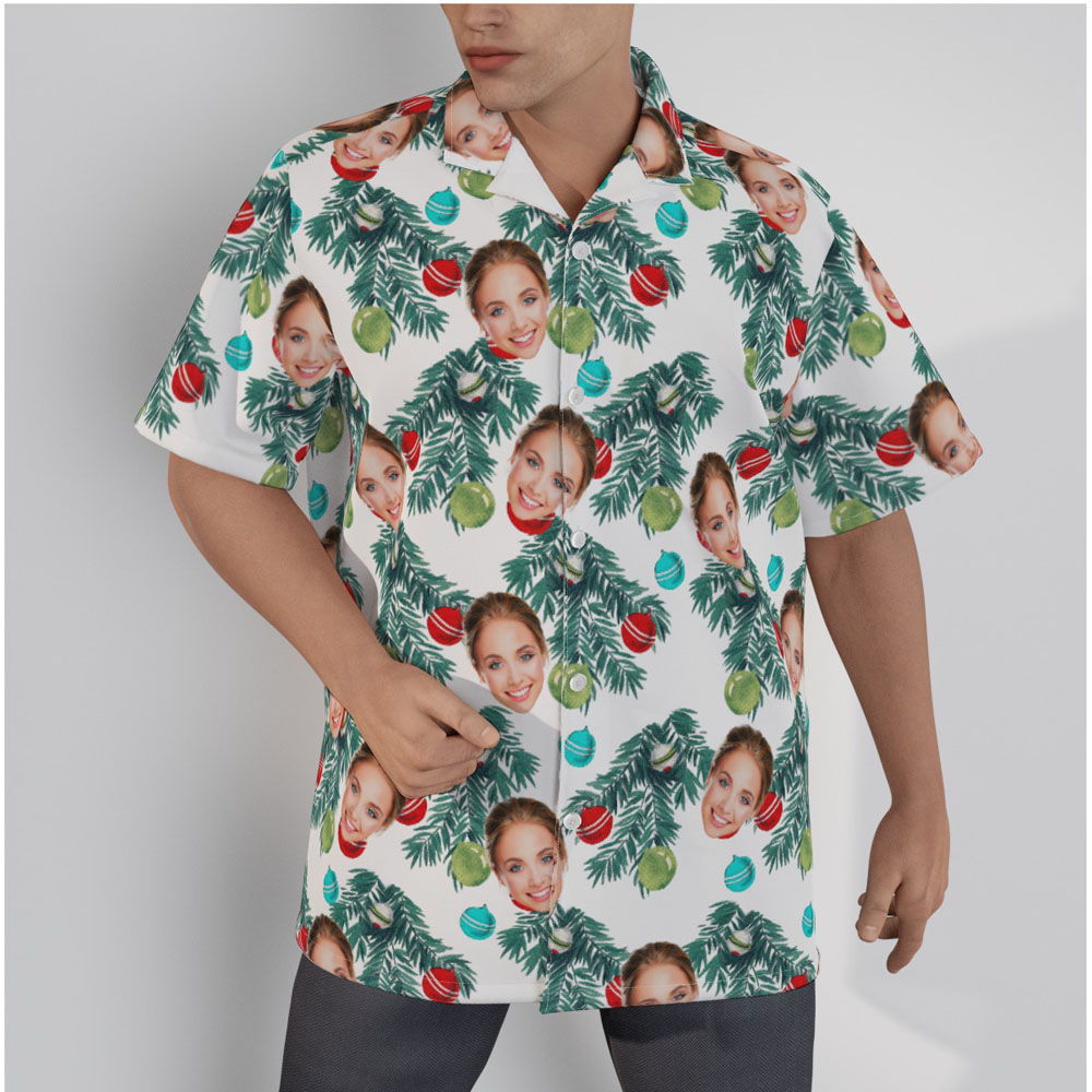 Custom Face Christmas Decorations Hawaiian Shirt - variant image 1