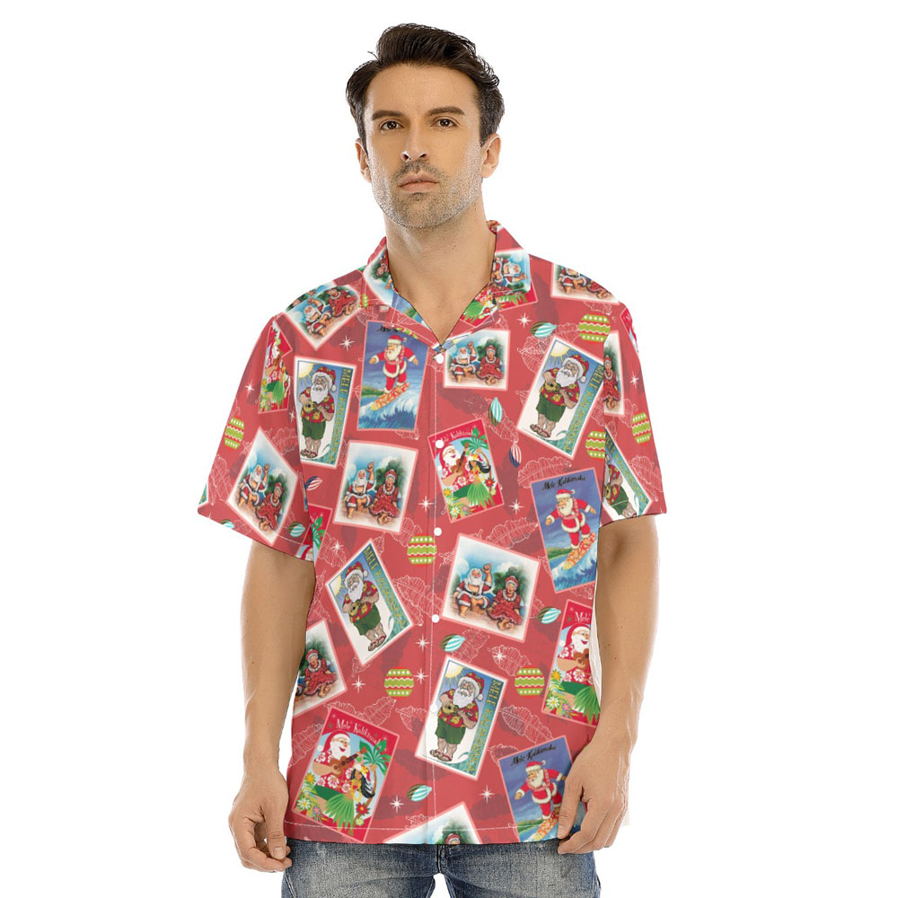 Mele Kalikimaka Vintage Santa Claus Christmas Hawaiian Shirt - variant image 1
