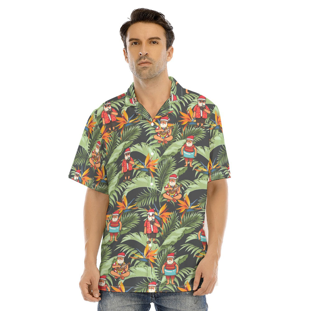 Funny Santa Claus Christmas Tropical Summer Hawaiian Shirt - variant image 1