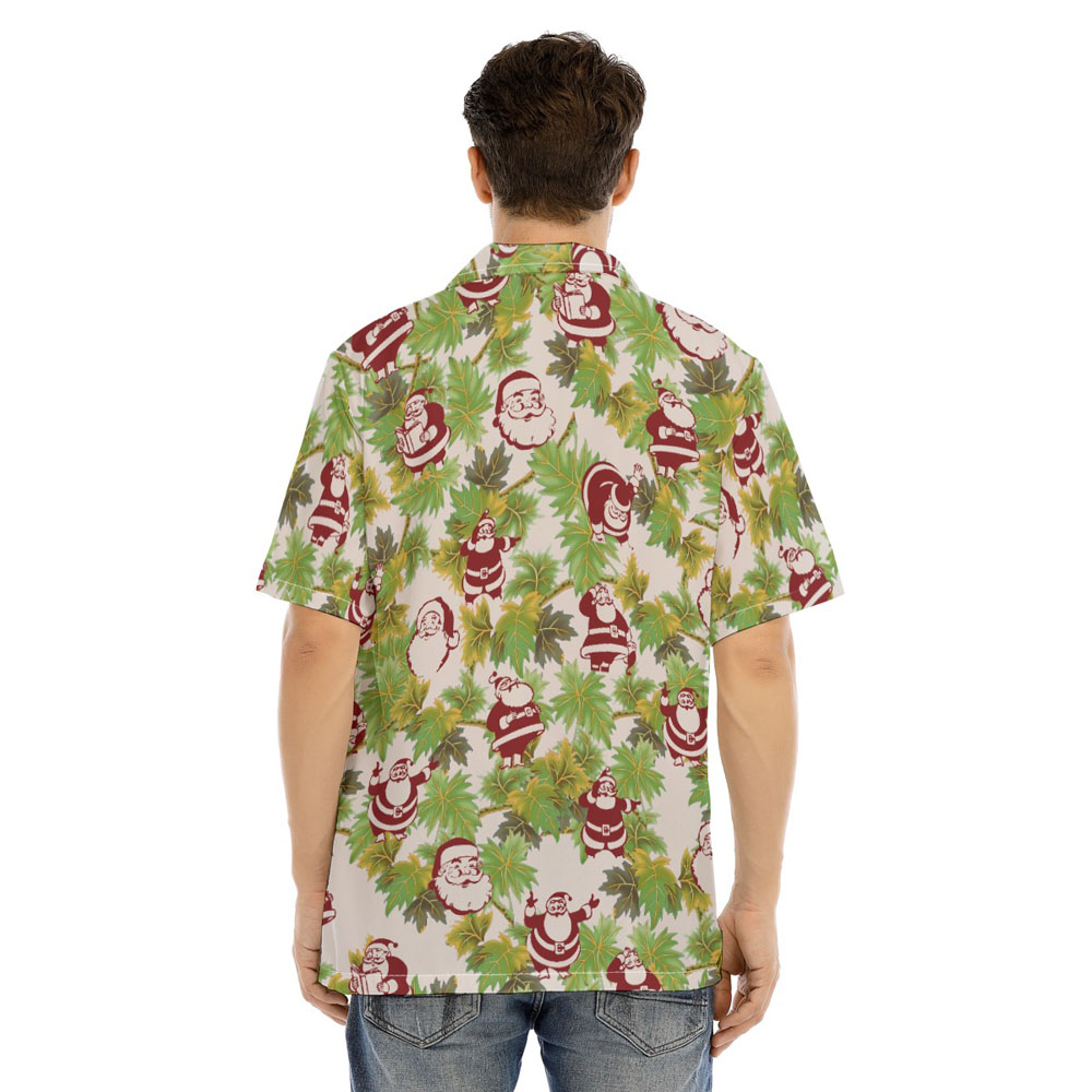 Vintage Santa Claus Tropical Christmas Hawaiian Shirt