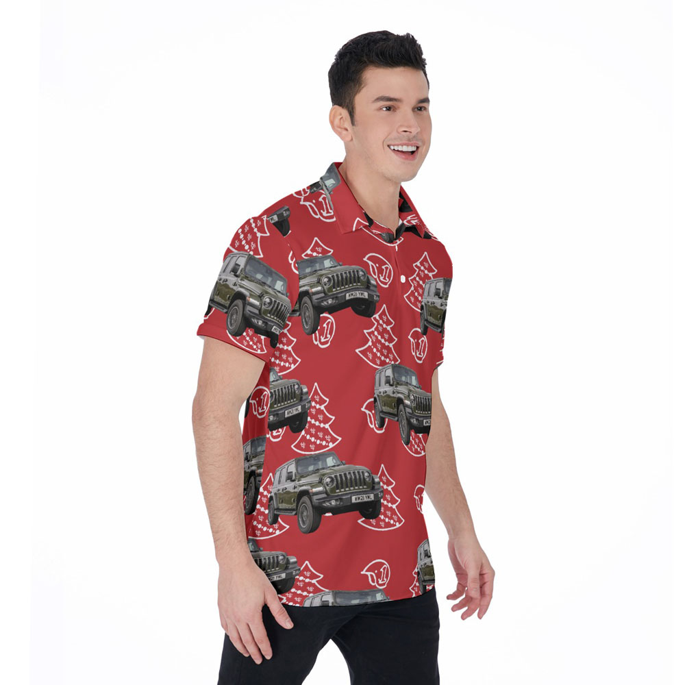 Cool Custom Car Christmas Hawaiian Polo Shirt