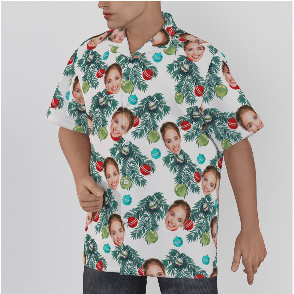 Custom Face Christmas Decorations Hawaiian Shirt