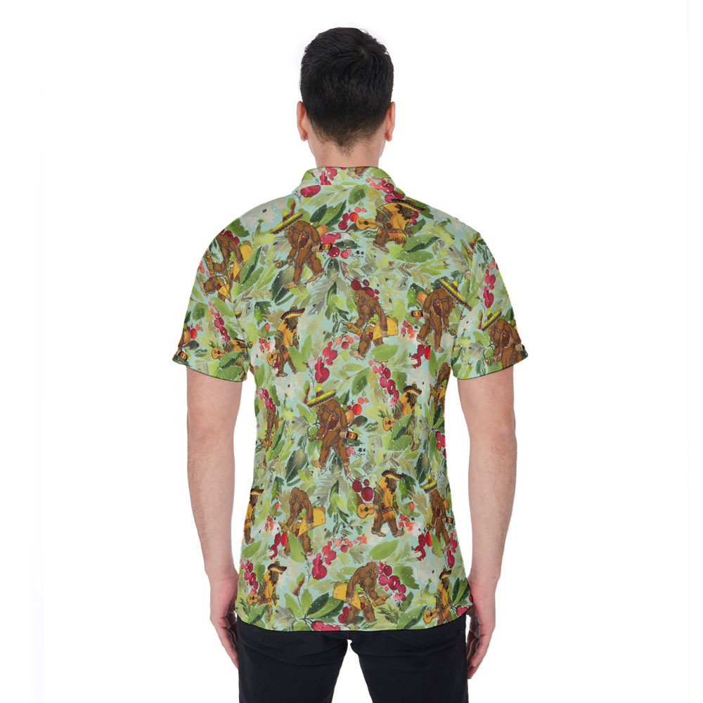 Funny Taco Sasquatch Tropical Christmas Hawaiian Polo Shirt