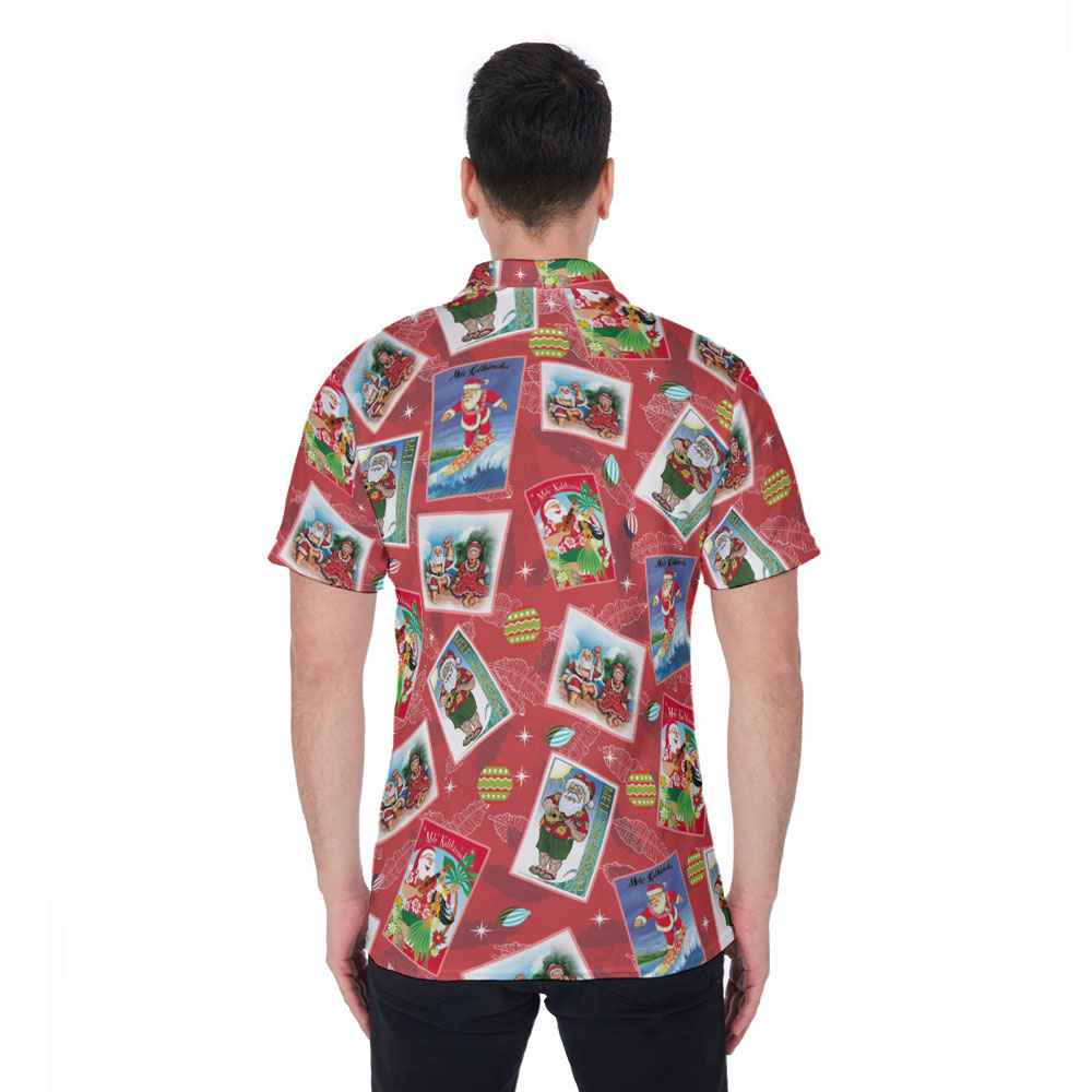 Classic Santa Claus Mele Kalikimaka Hawaiian Polo Shirt