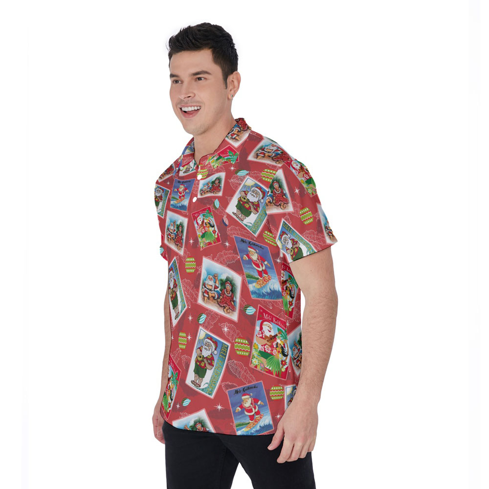 Classic Santa Claus Mele Kalikimaka Hawaiian Polo Shirt