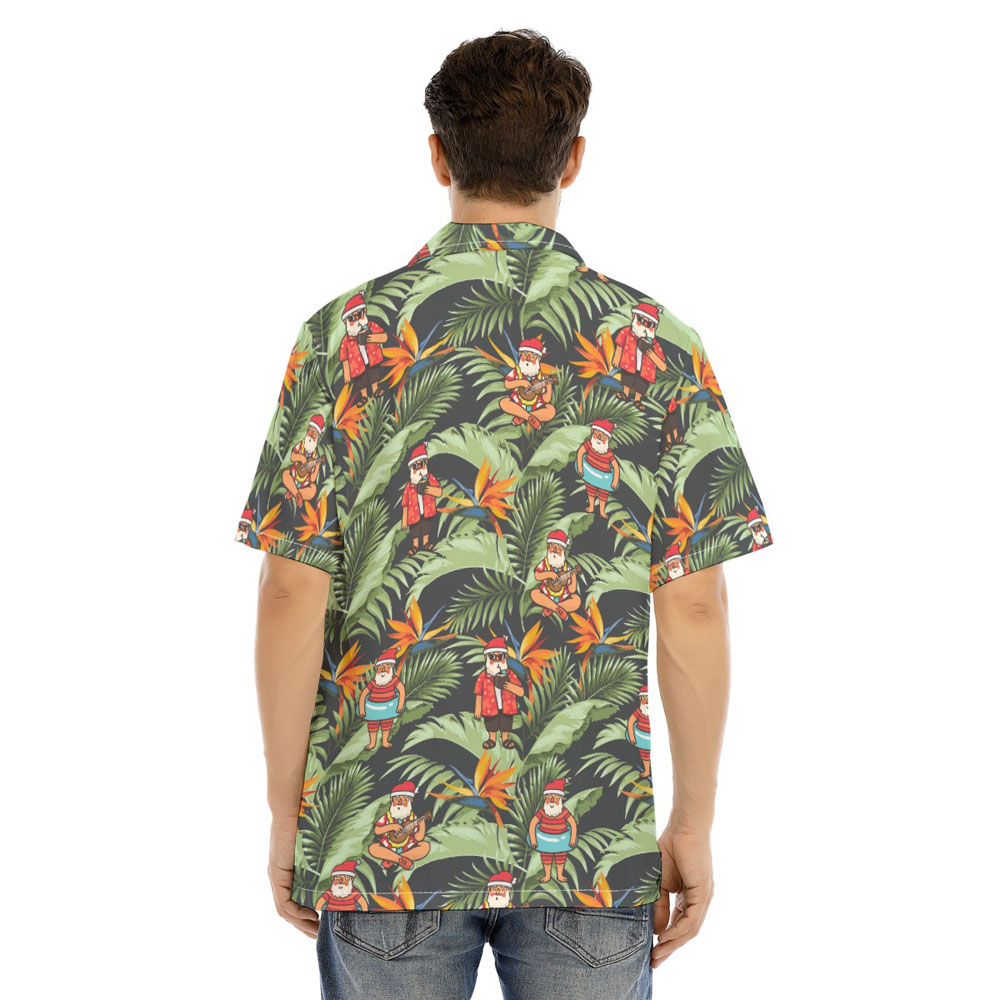 Funny Santa Claus Christmas Tropical Summer Hawaiian Shirt