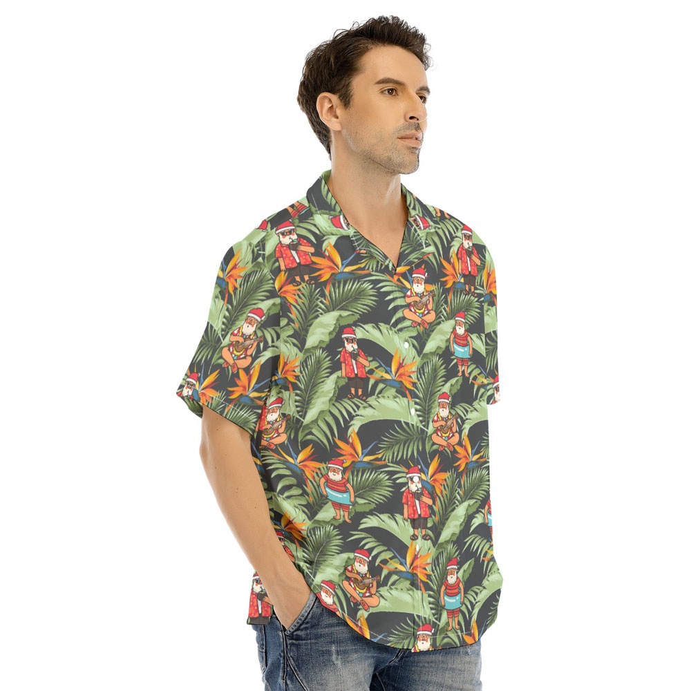Funny Santa Claus Christmas Tropical Summer Hawaiian Shirt