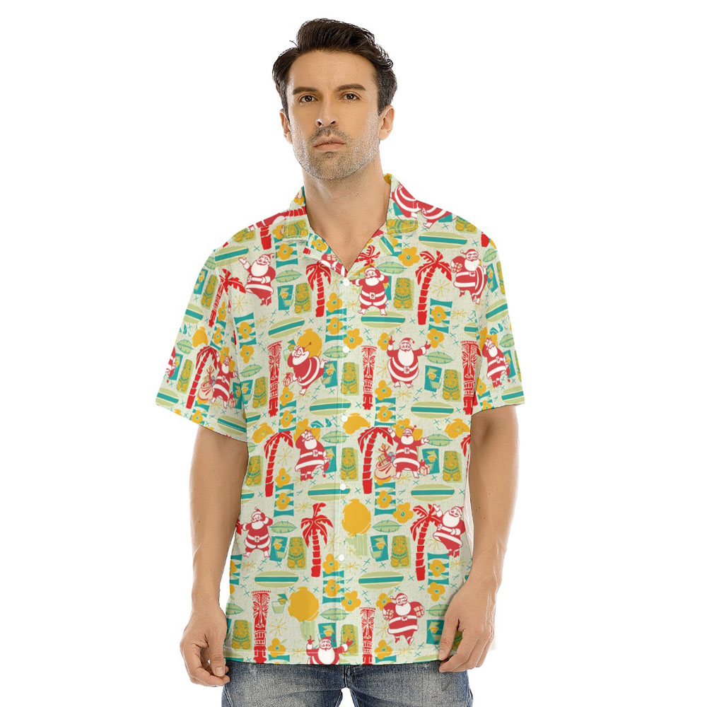 Classic Santa Claus Tiki Christmas Hawaiian Shirt - variant image 1