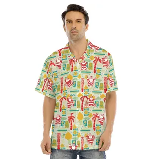 Classic Santa Claus Tiki Christmas Hawaiian Shirt