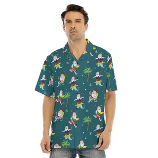 Christmas Santa Claus Surfing Classic Hawaiian Shirt
