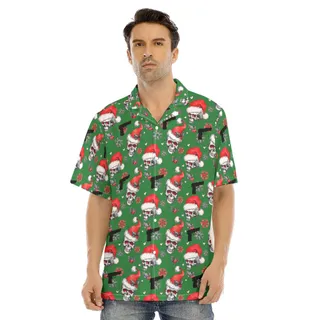 Tactical Gun Skull Christmas Hawaiian Shirt