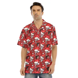 Christmas Skull Tactical Gun Hawaiian Shirt