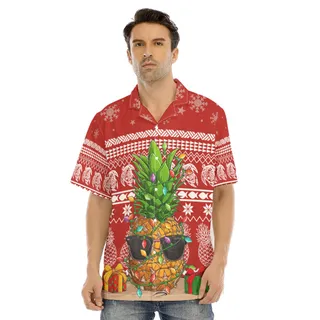 Mele Kalikimaka Pineapplle Christmas Hawaiian Shirt