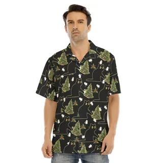 Black Cat Wreak The Tree Christmas Hawaiian Shirt
