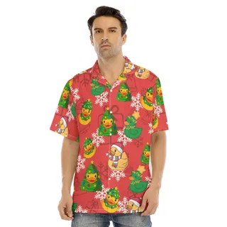 Christmas Rubber Ducks Red Hawaiian Shirt