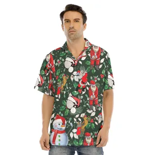 Funny Christmas Santa Golf Hawaiian Shirt
