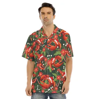 Funny Lobster Christmas Floral Hawaiian Shirt