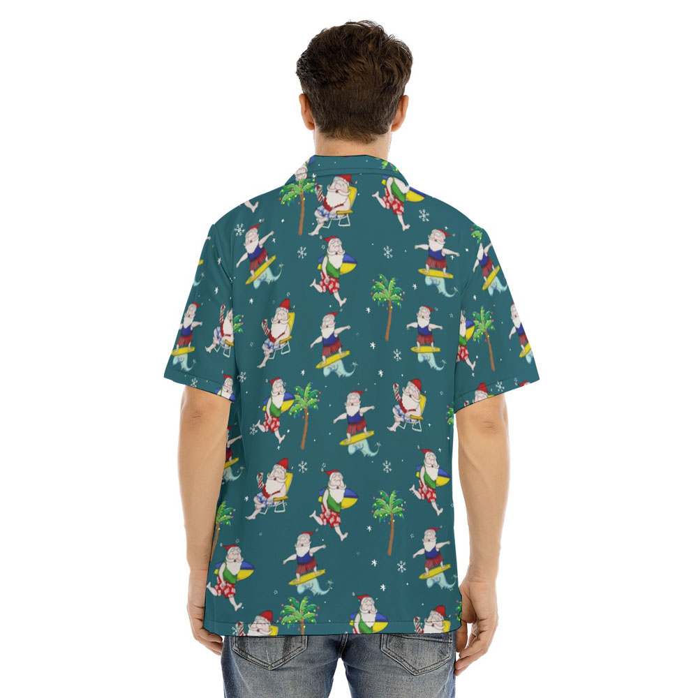 Christmas Santa Claus Surfing Classic Hawaiian Shirt