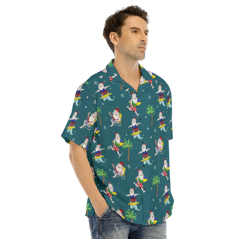 Christmas Santa Claus Surfing Classic Hawaiian Shirt