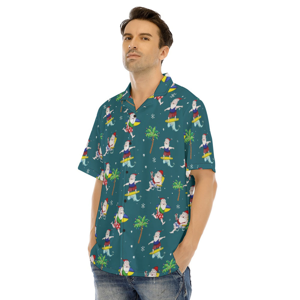 Christmas Santa Claus Surfing Classic Hawaiian Shirt
