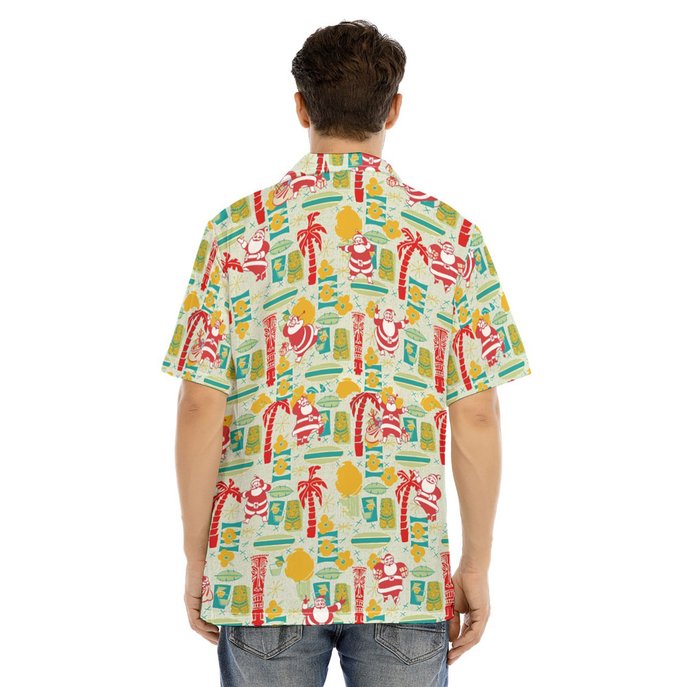 Classic Santa Claus Tiki Christmas Hawaiian Shirt