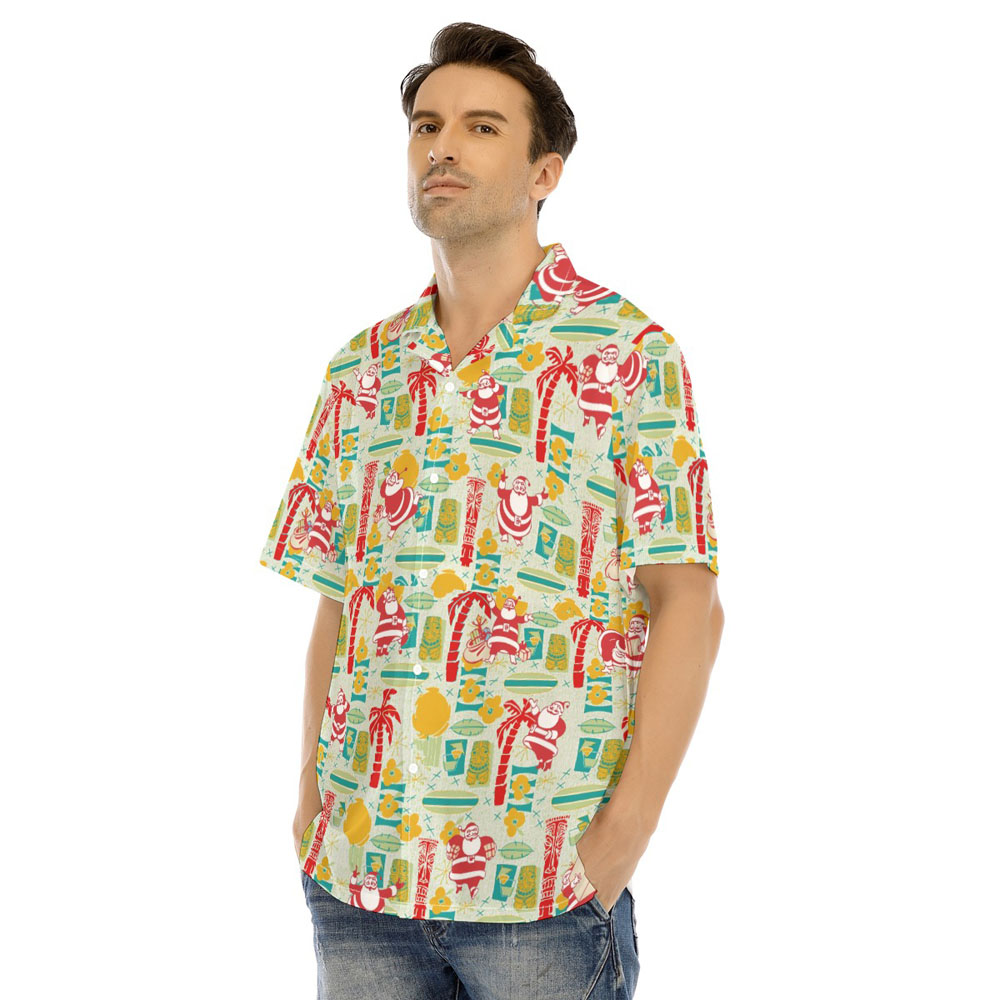 Classic Santa Claus Tiki Christmas Hawaiian Shirt