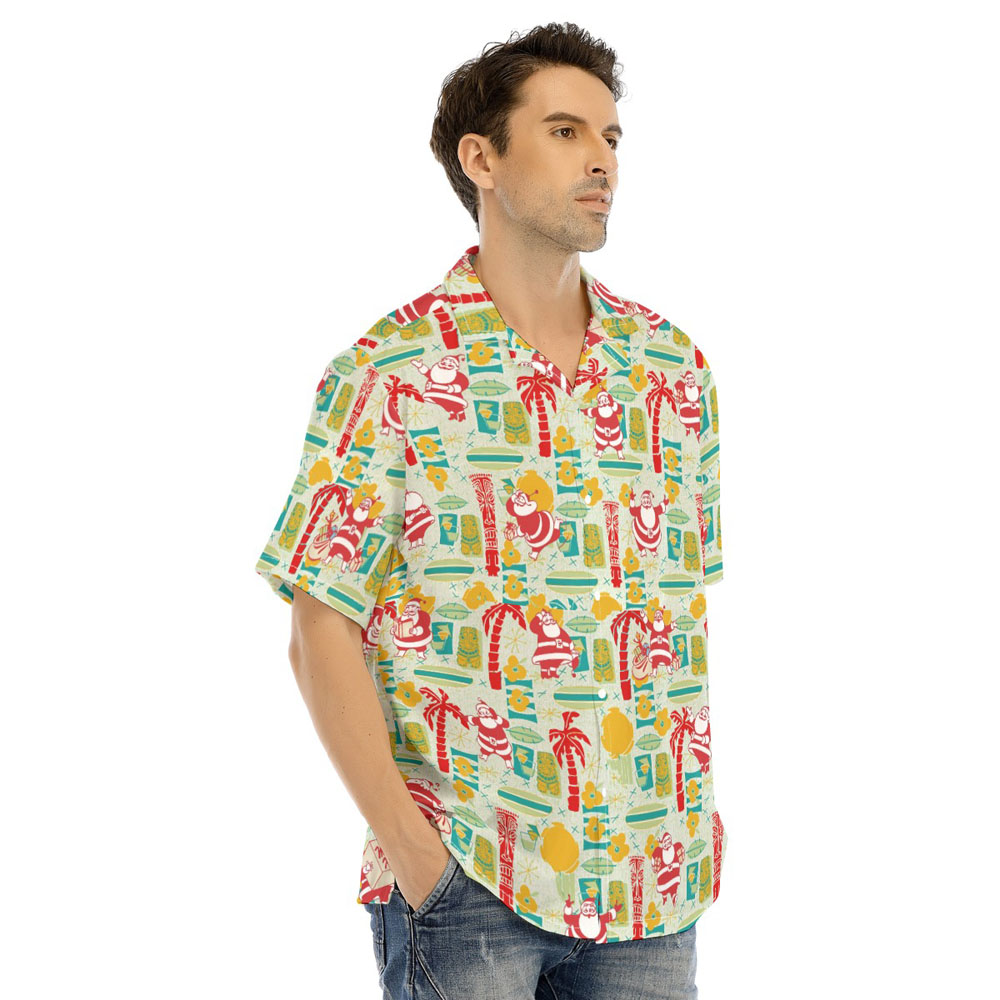 Classic Santa Claus Tiki Christmas Hawaiian Shirt