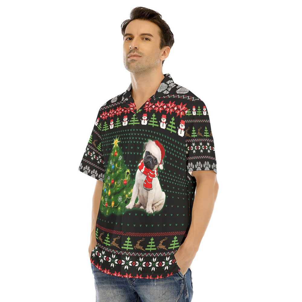 Funny Christmas Pug Ugly Hawaiian Shirt