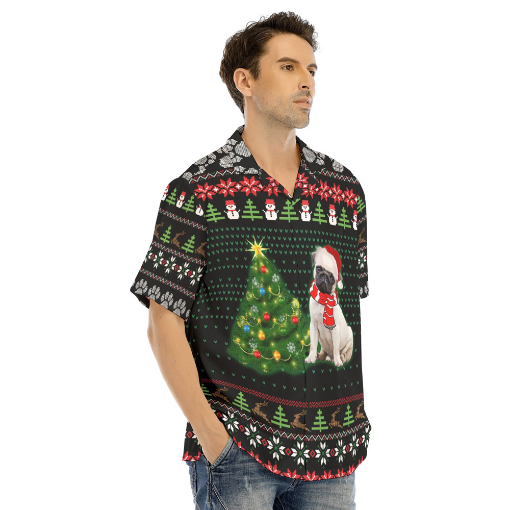 Funny Christmas Pug Ugly Hawaiian Shirt