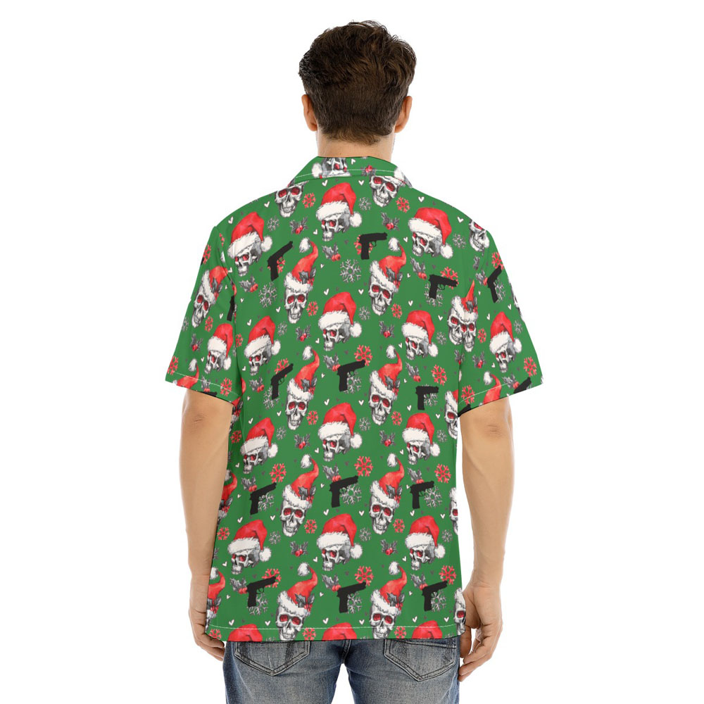 Tactical Gun Skull Christmas Hawaiian Shirt
