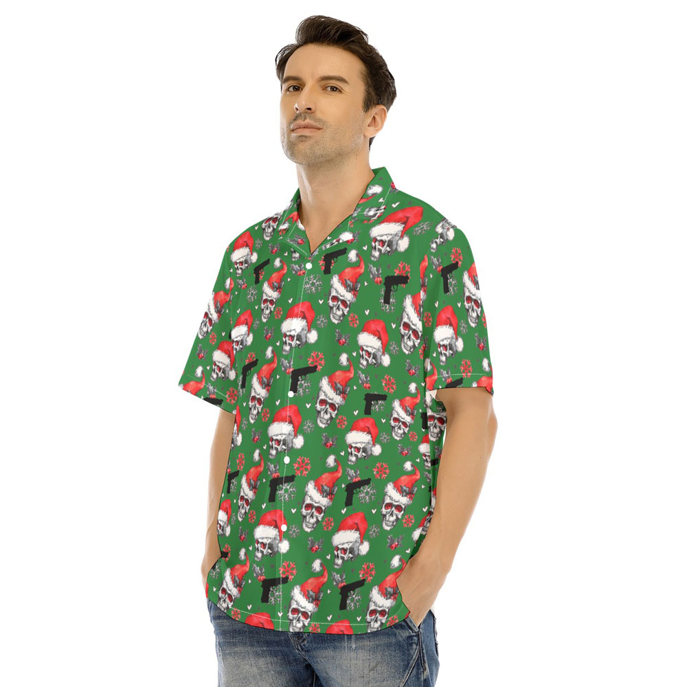 Tactical Gun Skull Christmas Hawaiian Shirt