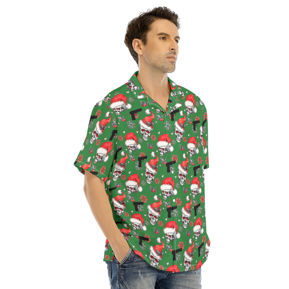 Tactical Gun Skull Christmas Hawaiian Shirt
