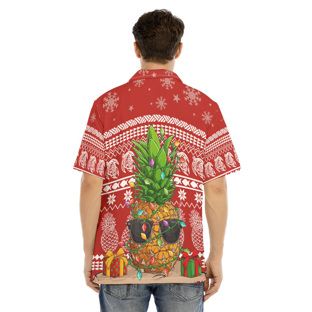 Mele Kalikimaka Pineapplle Christmas Hawaiian Shirt