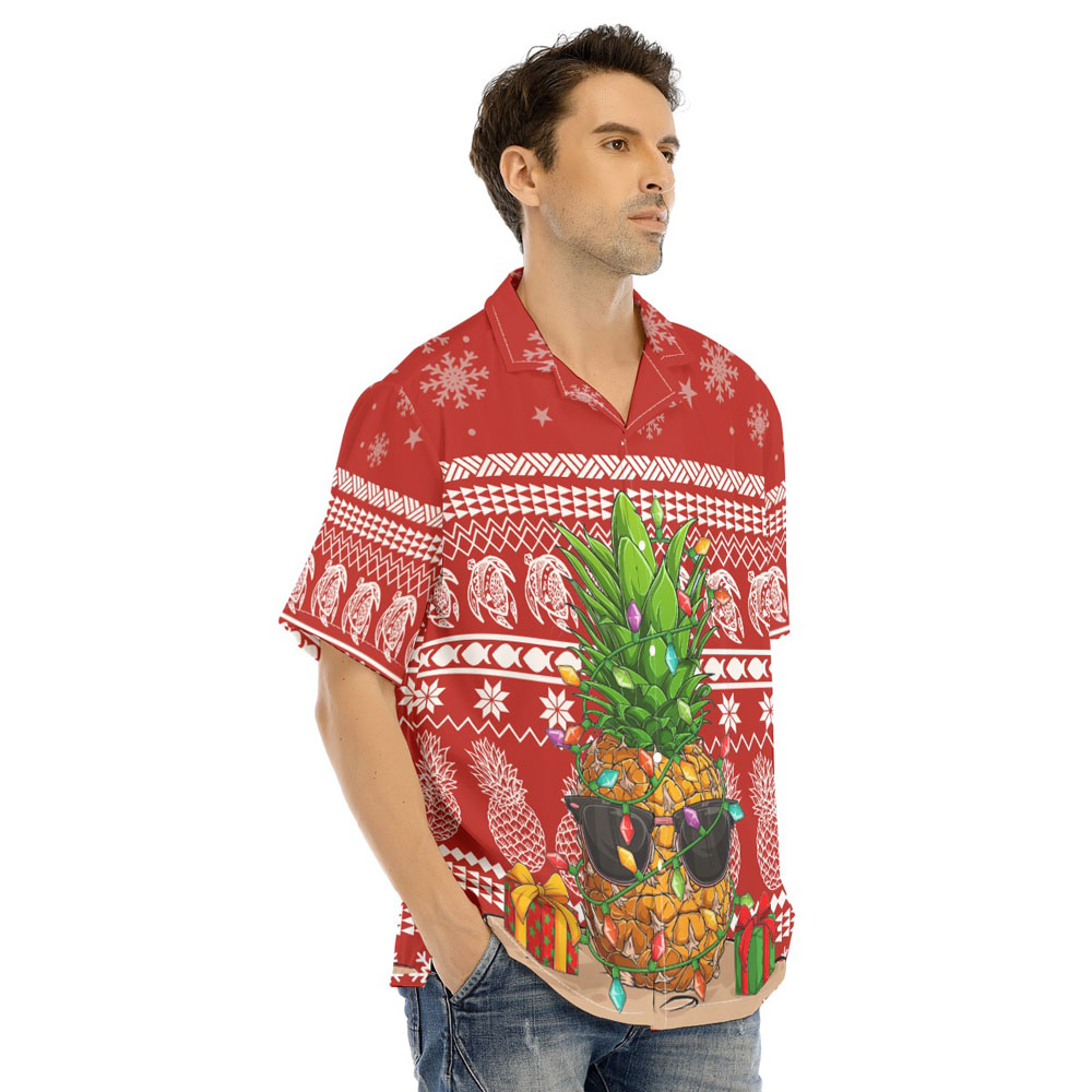 Mele Kalikimaka Pineapplle Christmas Hawaiian Shirt