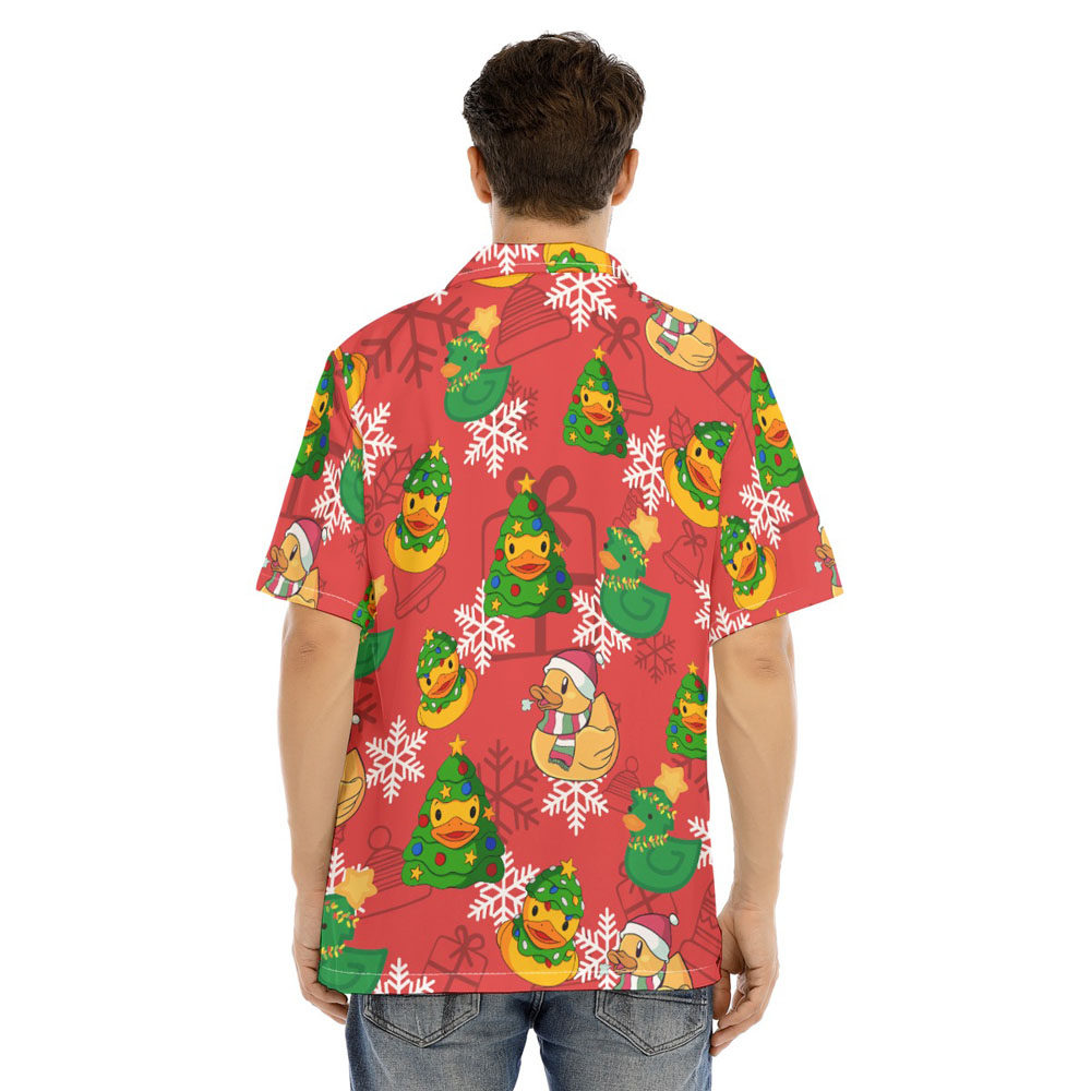 Christmas Rubber Ducks Red Hawaiian Shirt
