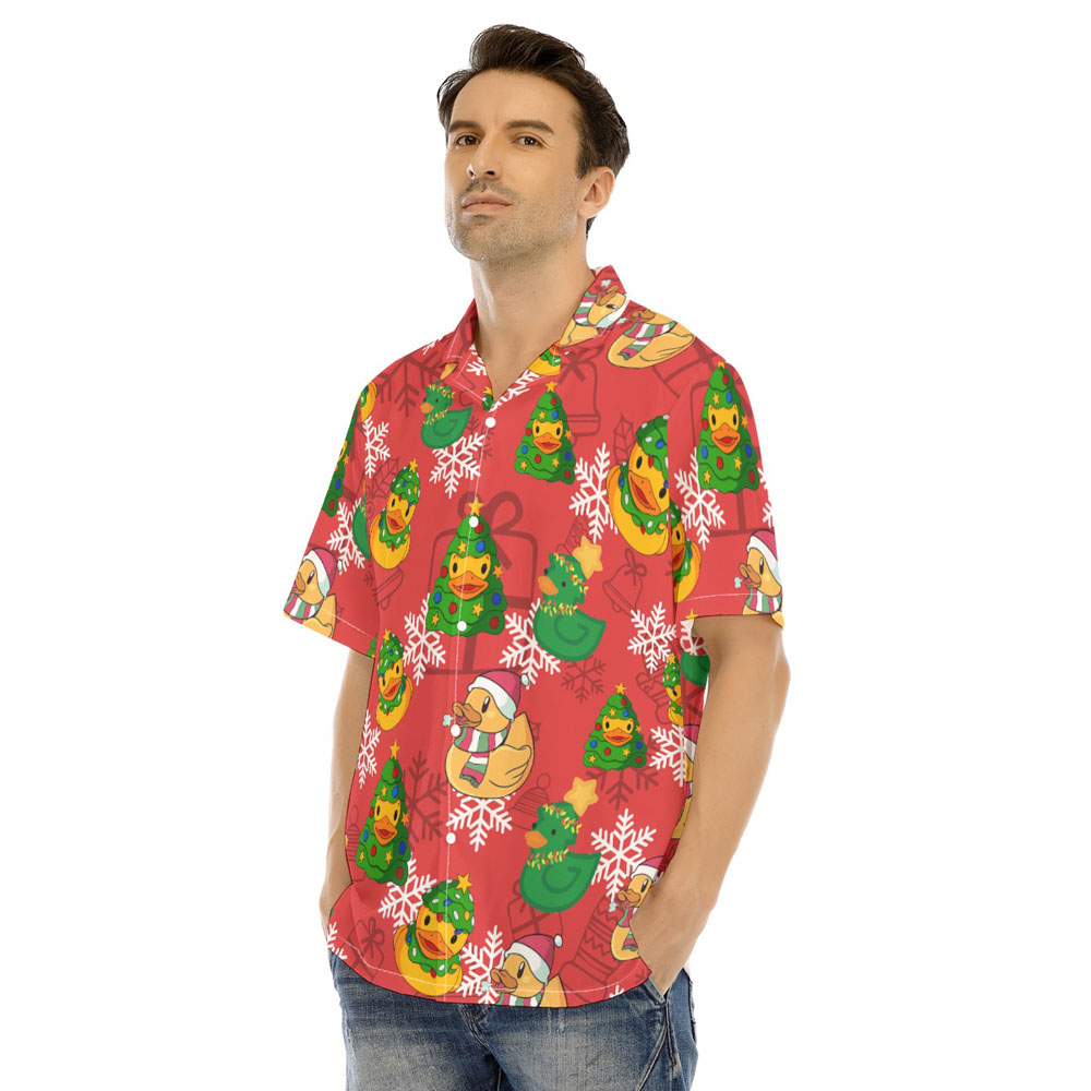 Christmas Rubber Ducks Red Hawaiian Shirt