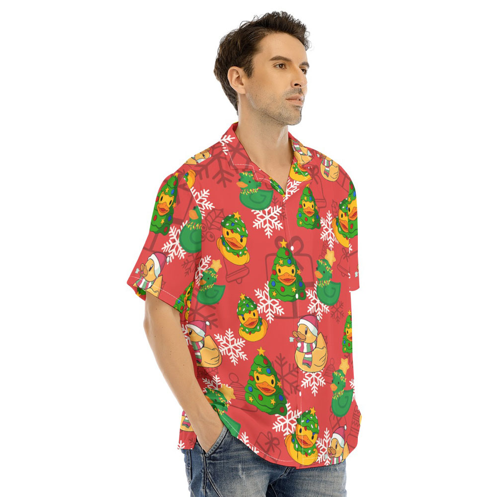 Christmas Rubber Ducks Red Hawaiian Shirt