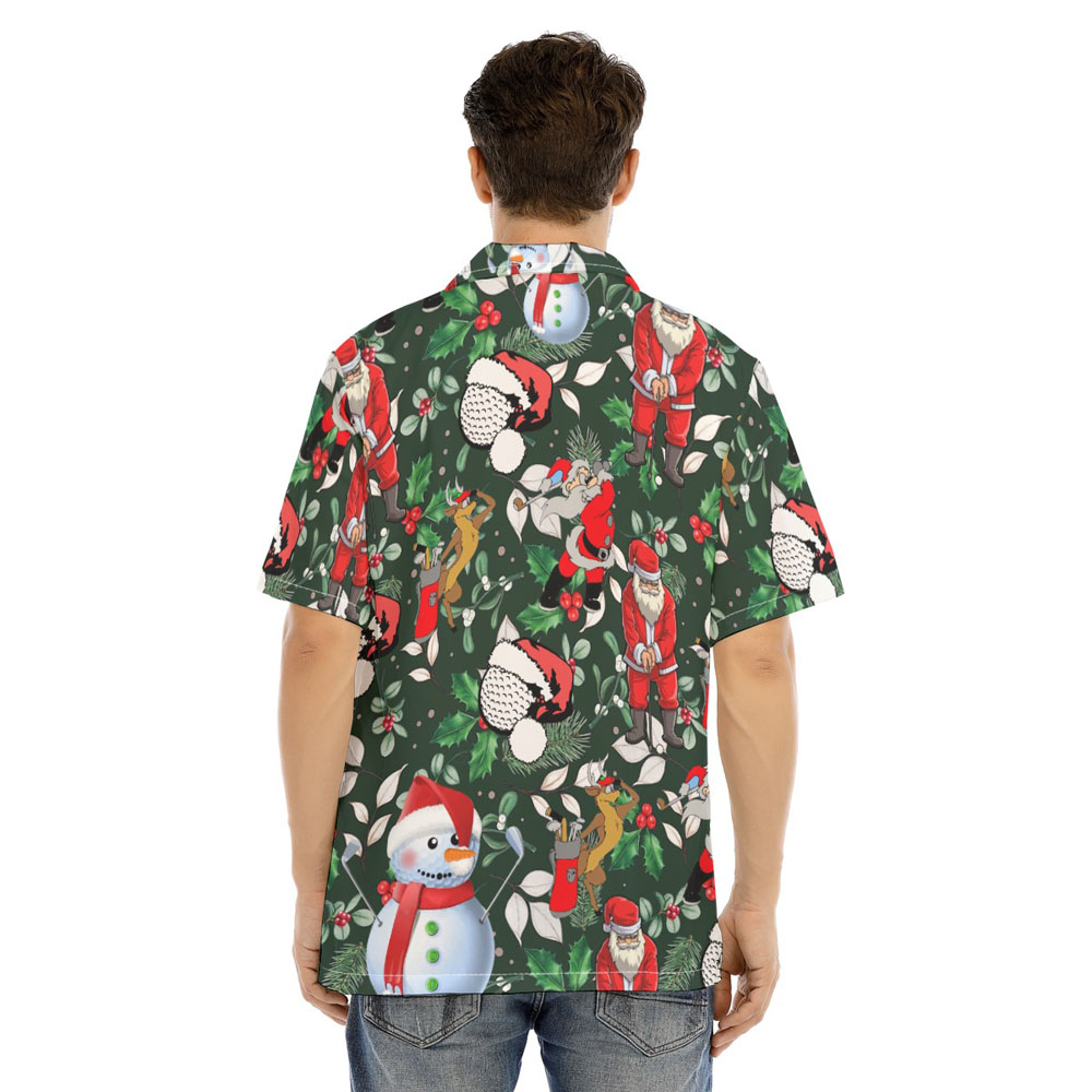 Funny Christmas Santa Golf Hawaiian Shirt