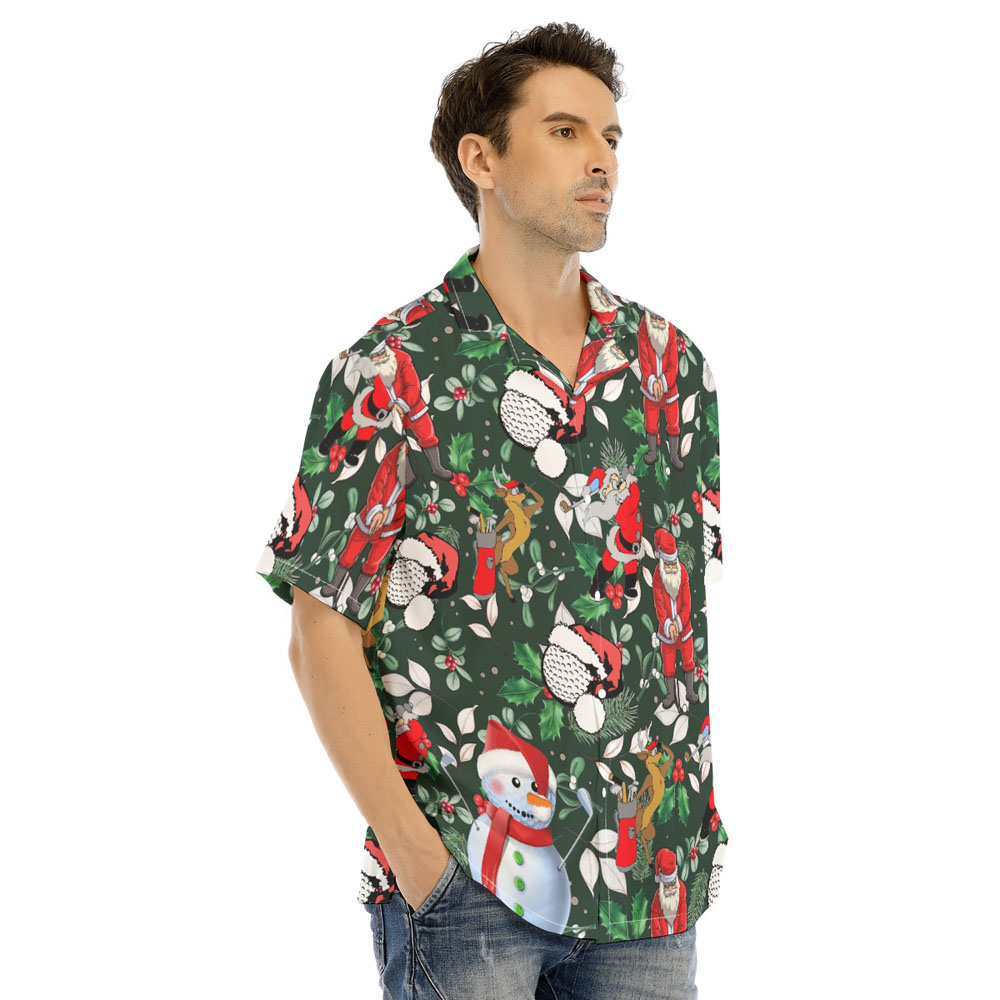 Funny Christmas Santa Golf Hawaiian Shirt
