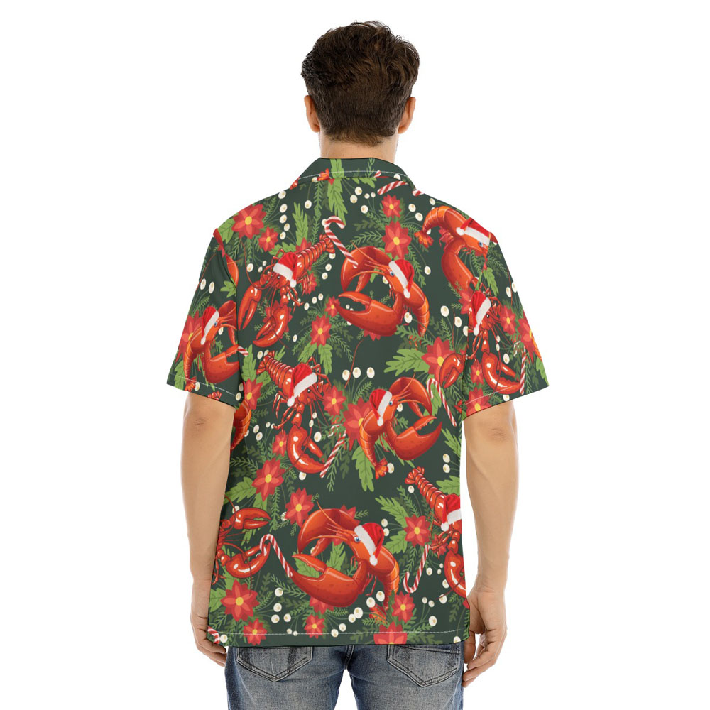 Funny Lobster Christmas Floral Hawaiian Shirt